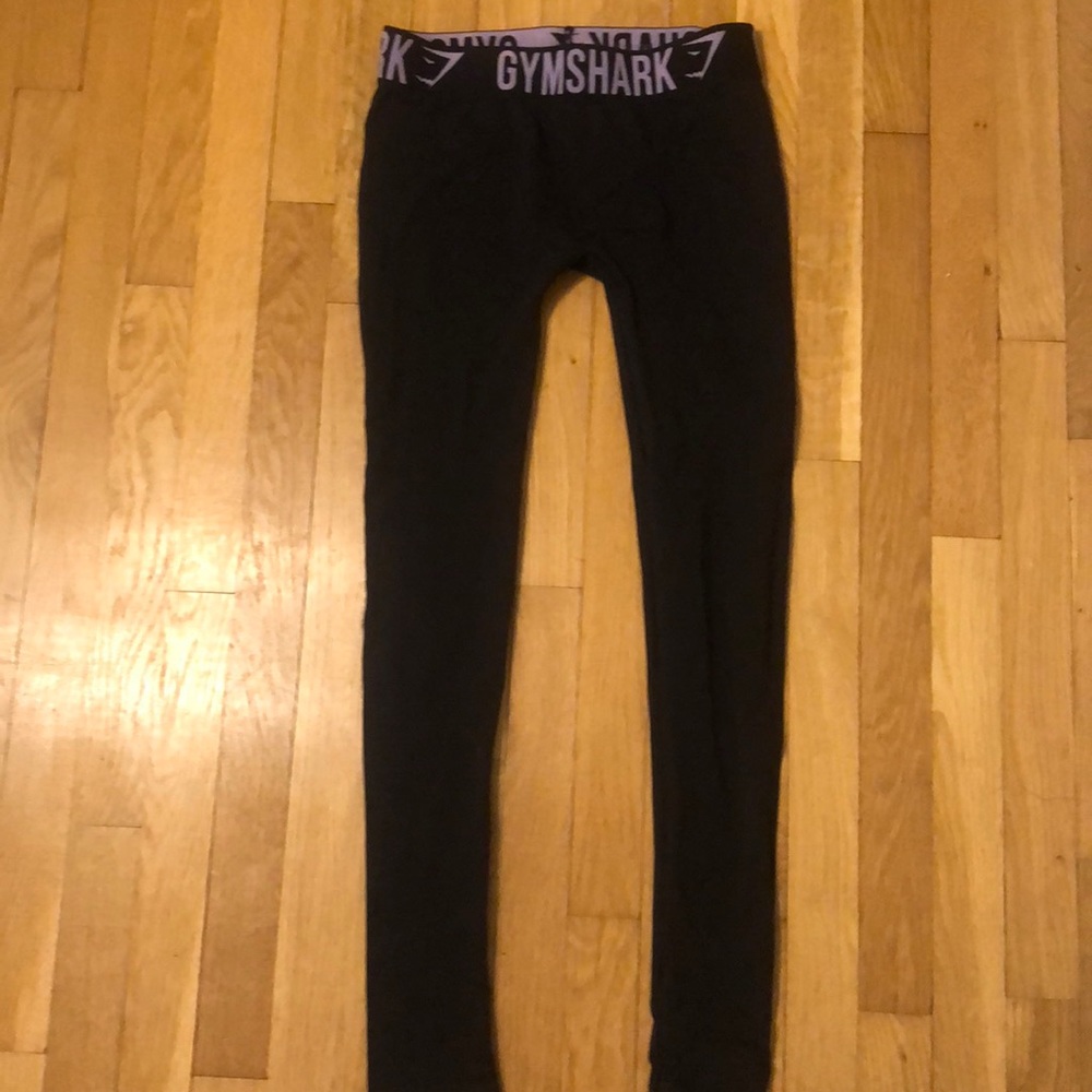 Purple Waistband, Black Gymshark Leggings